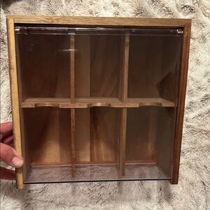 HTB Wooden Display Tea Bag  Case with Clear Front